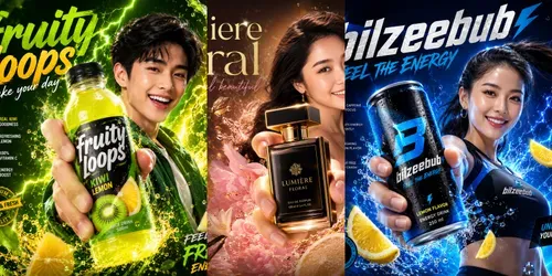 Viral Beverage Advertising Posters generated by chatgpt-image