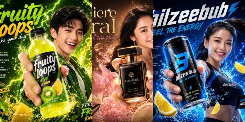 Viral Beverage Advertising Posters generated by undefined