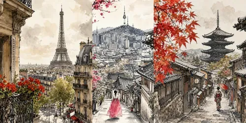 Artful Ink Splatter Travel Posters generated by chatgpt-image