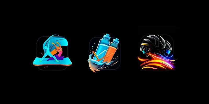 Energetic Fitness Icons generated by undefined