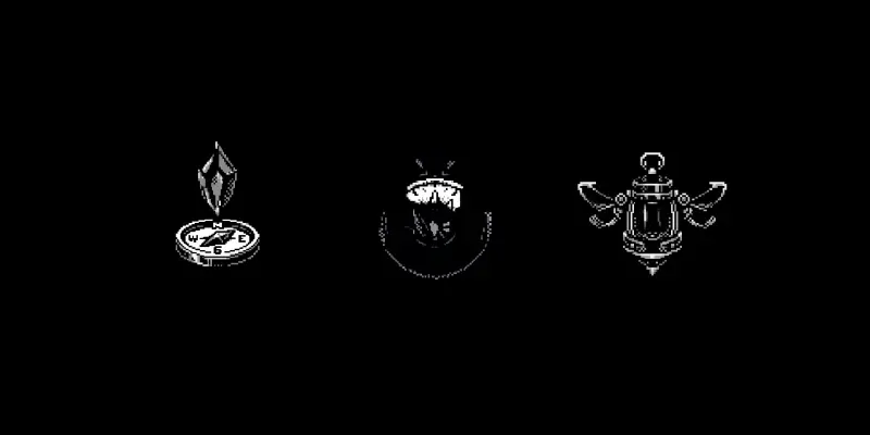 Retro Monochrome Pixel Icons generated by undefined