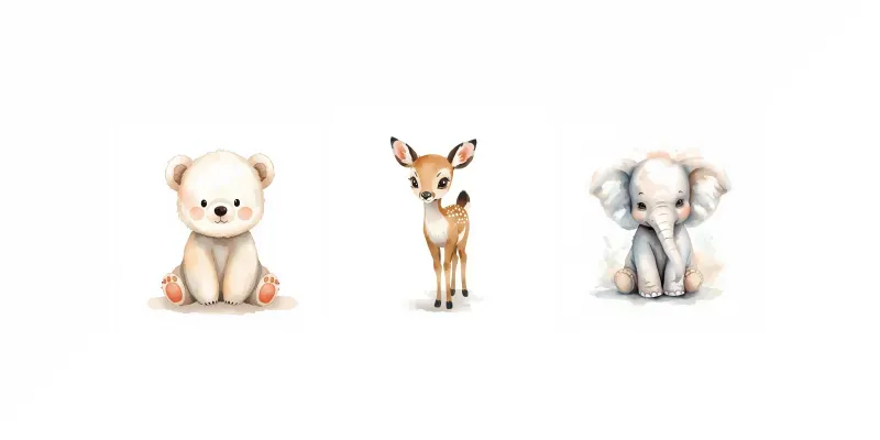 Cute Watercolor Animal Illustrations generated by undefined