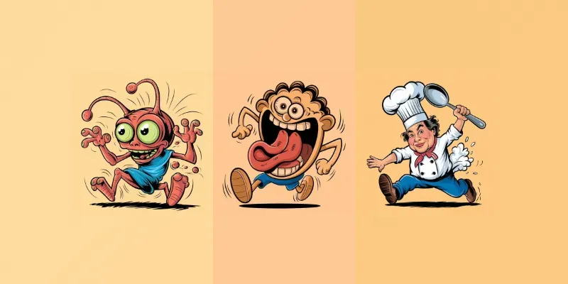 Hilarious Running Cartoon Characters generated by undefined