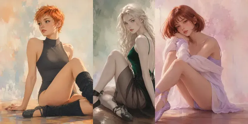 Dreamy Painterly Ballet Portraits generated by undefined