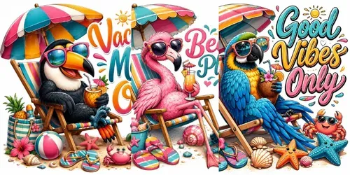 Whimsical Summer Bird Tshirts generated by chatgpt-image