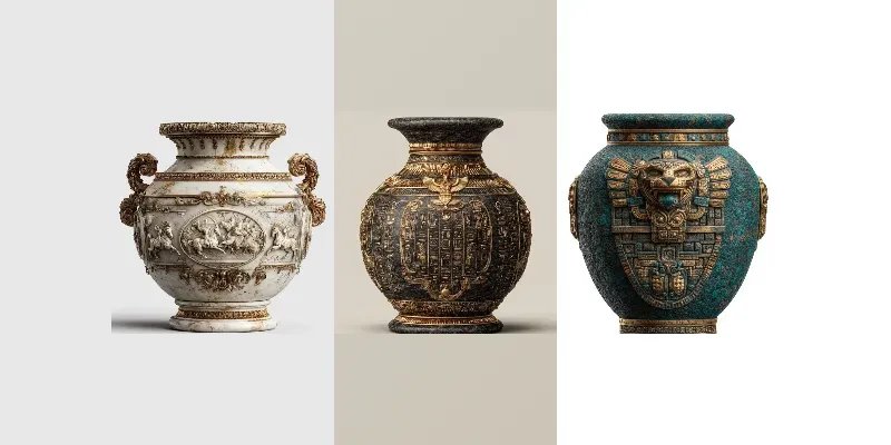 Realistic Ancient Premium Vase Icons generated by undefined