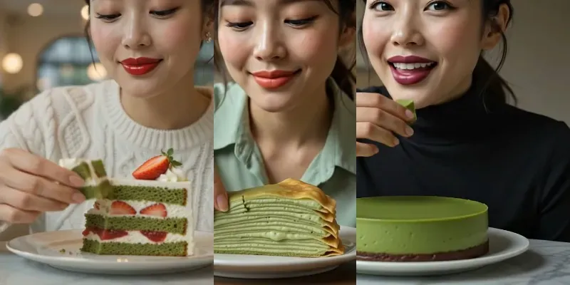 Trending Matcha Cake ASMR Bites generated by undefined