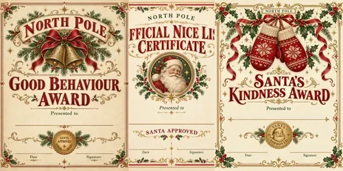 Santa Approved Nice Certificates generated by chatgpt-image