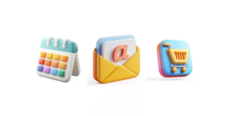 Photorealistic 3D Software Icons generated by undefined