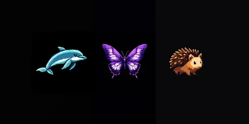Playful 2D Icon Designs Black Backgrounds generated by midjourney