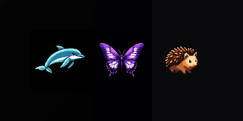 Playful 2D Icon Designs Black Backgrounds generated by undefined