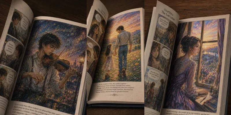 Colorful Comic Book Story Art generated by undefined