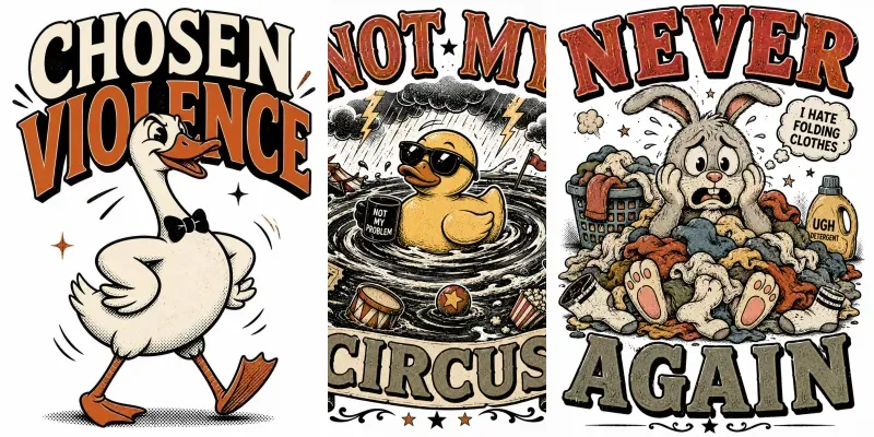 Sarcastic Vintage Mascot Tshirt Cliparts generated by undefined