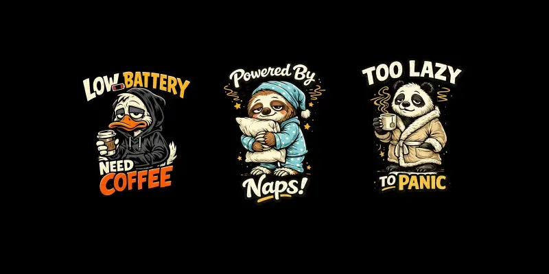 Funny Cartoon Quote Tshirt Designs generated by undefined