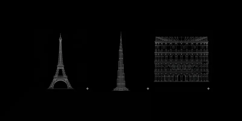 Professional White Line Building Art generated by undefined