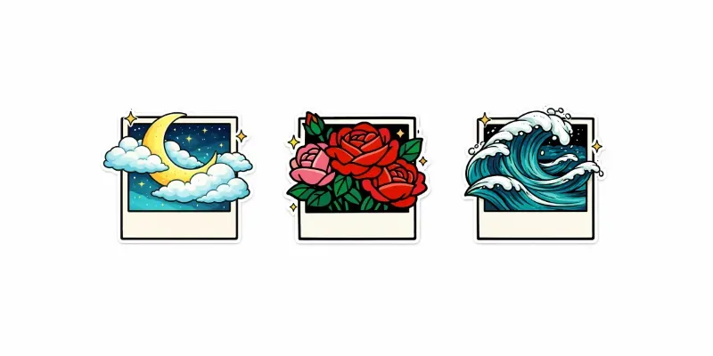 Square Photo Frame Sticker Designs generated by undefined