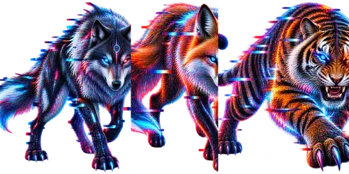 Glitch Cyberpunk Animal Cliparts generated by chatgpt-image