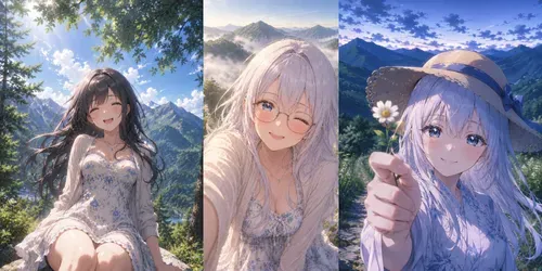 Anime Mountain Summer Girl Collections generated by chatgpt-image