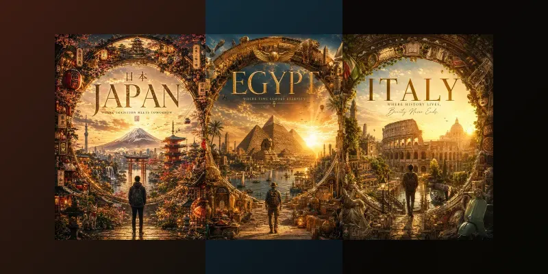 Premium Cinematic Travel Posters generated by undefined