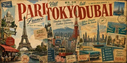 Vintage Landmark Collage Art generated by chatgpt-image