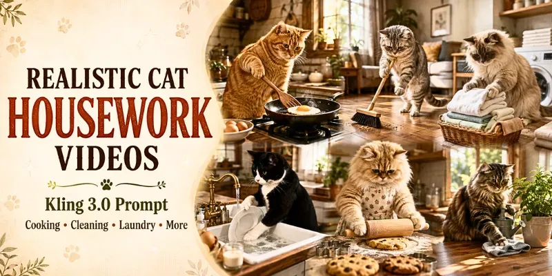 Viral Realistic Cat Housework Scenes generated by undefined