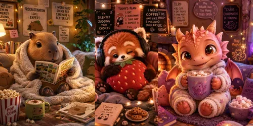 Cute Funny Animal Quote Room Art Decors generated by chatgpt-image