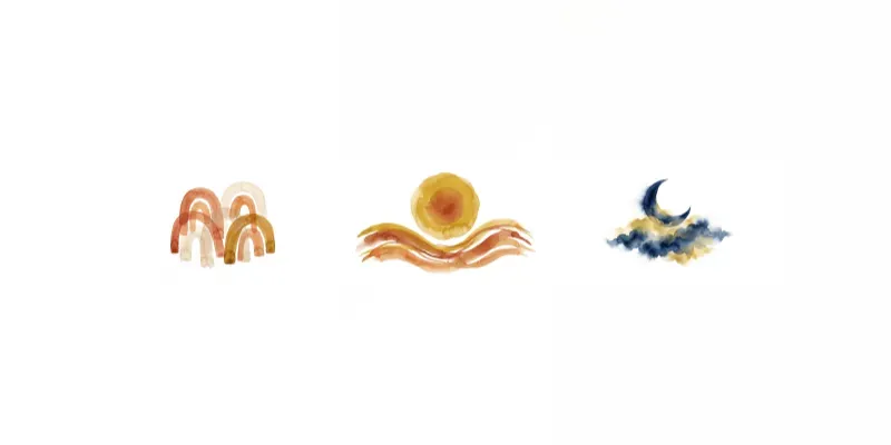 Boho Watercolor Abstract Shapes generated by undefined