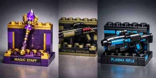 Lego Weapon Product Render Packs generated by chatgpt-image