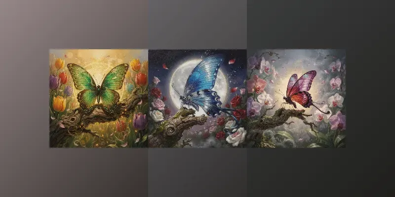 Ethereal Exotic Butterfly Garden Art generated by undefined