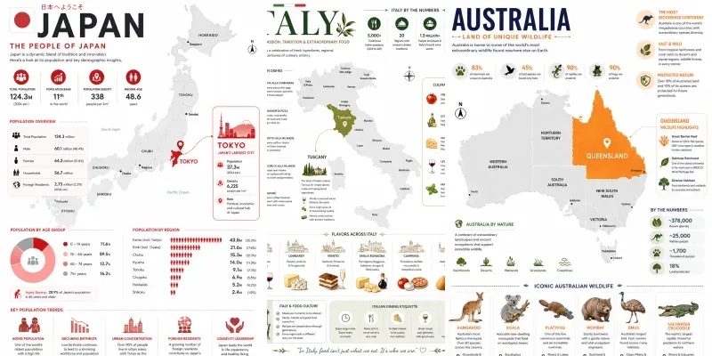 Modern Country Map Infographic Generator generated by undefined