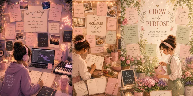 Cute Motivation Vision Board Creators generated by undefined