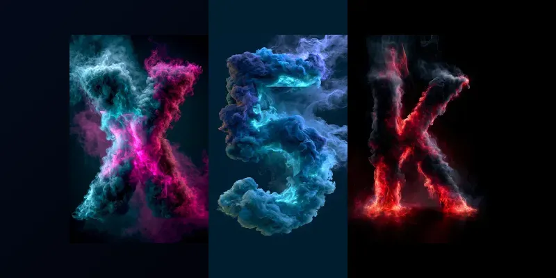 Volumetric Smoke Typographies generated by undefined