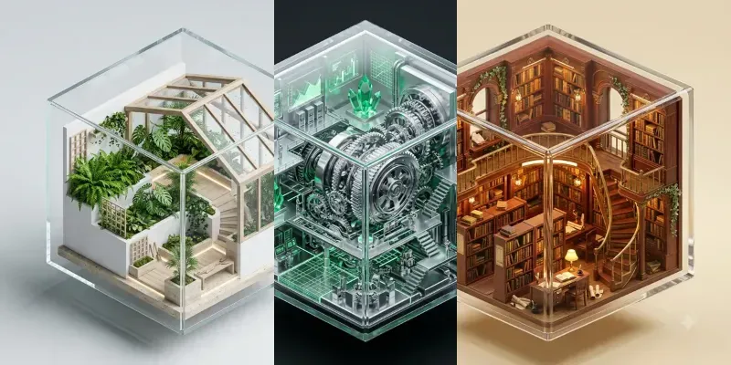 3D Glassmorphic Isometric Dioramas Pro generated by undefined