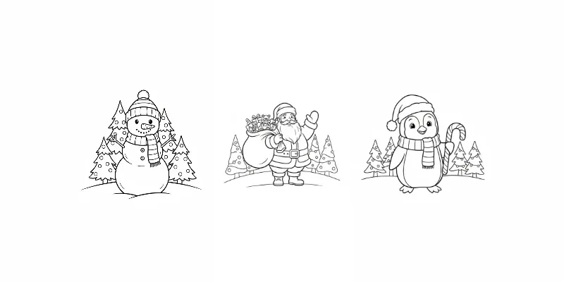 Minimalist Christmas Coloring Book Pages generated by undefined