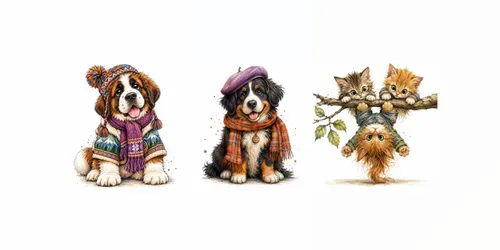 Whimsical Cozy Animal Portraits generated by chatgpt-image