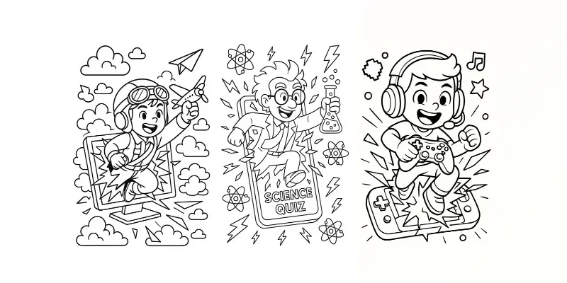 Pop Out Jobs Coloring Books generated by undefined