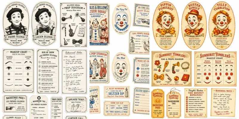 Clown Alley Vintage Ephemera generated by undefined