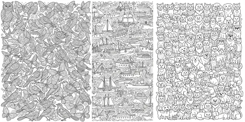 Clean Line Art Doodle Coloring Page