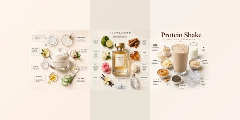 Ultrarealistic Ingredient Breakdowns generated by undefined