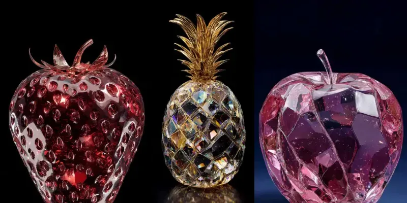 Macro Gemstone Fruit Cinematic Glows generated by undefined