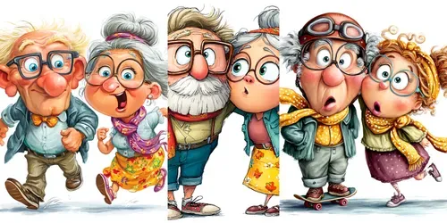 Cute Retired Couples Having Fun generated by midjourney