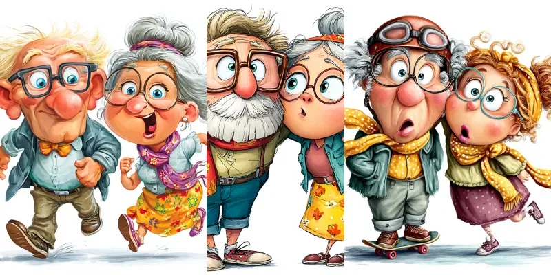 Cute Retired Couples Having Fun generated by undefined