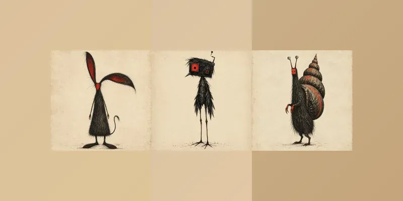 Dark Surreal Creature Cliparts