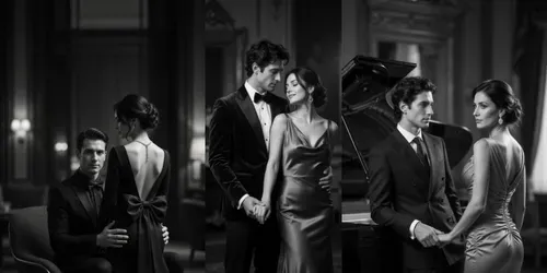 Luxury Black White Editorial Couples generated by grok-video