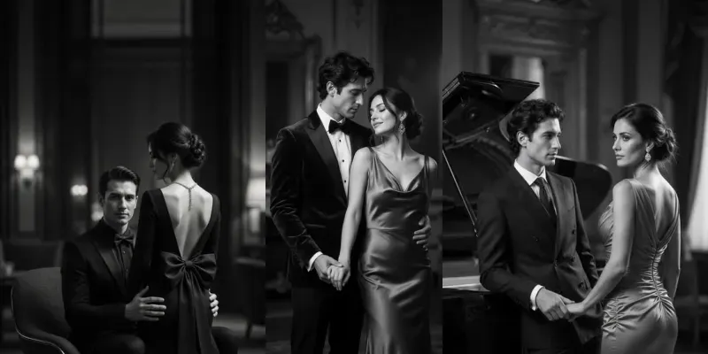 Luxury Black White Editorial Couples generated by undefined