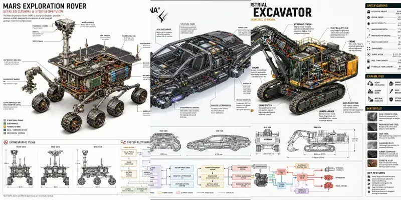 Master Technical Cutaway Infographics generated by undefined