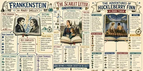 Classic Novel Study Sketchnote Posters generated by chatgpt-image