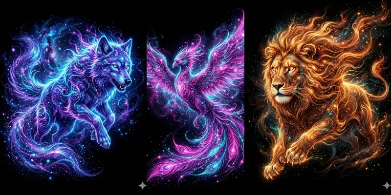 Ethereal Bioluminescent Spirit Art generated by undefined