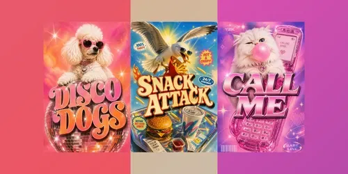 Y2k Disco Kitsch Pop Animal Posters generated by chatgpt-image