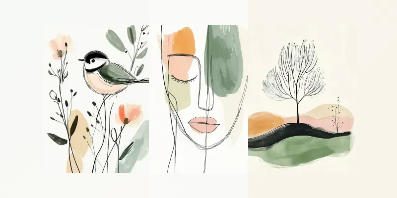 Minimal And Simple Line Art Drawings generated by undefined